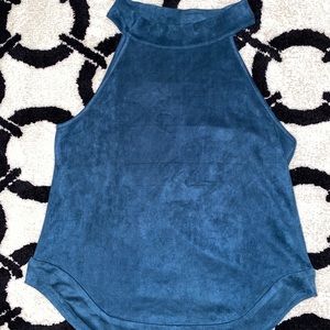 Navy suede halter top